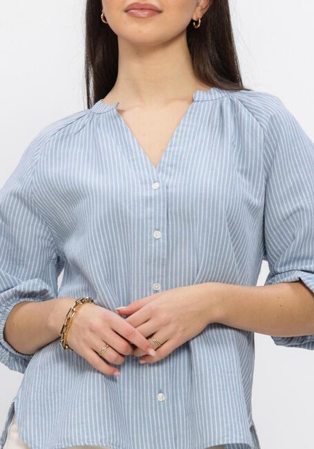 Lichtblauwe SELECTED WOMEN  SLFCLEO-ALBERTA LINEN BLEND SHIRT - large
