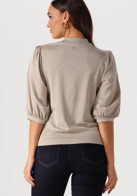 SUMMUM Haut SHORT SLEEVE TOP SOFT LUREX JERSEY en bronze - large