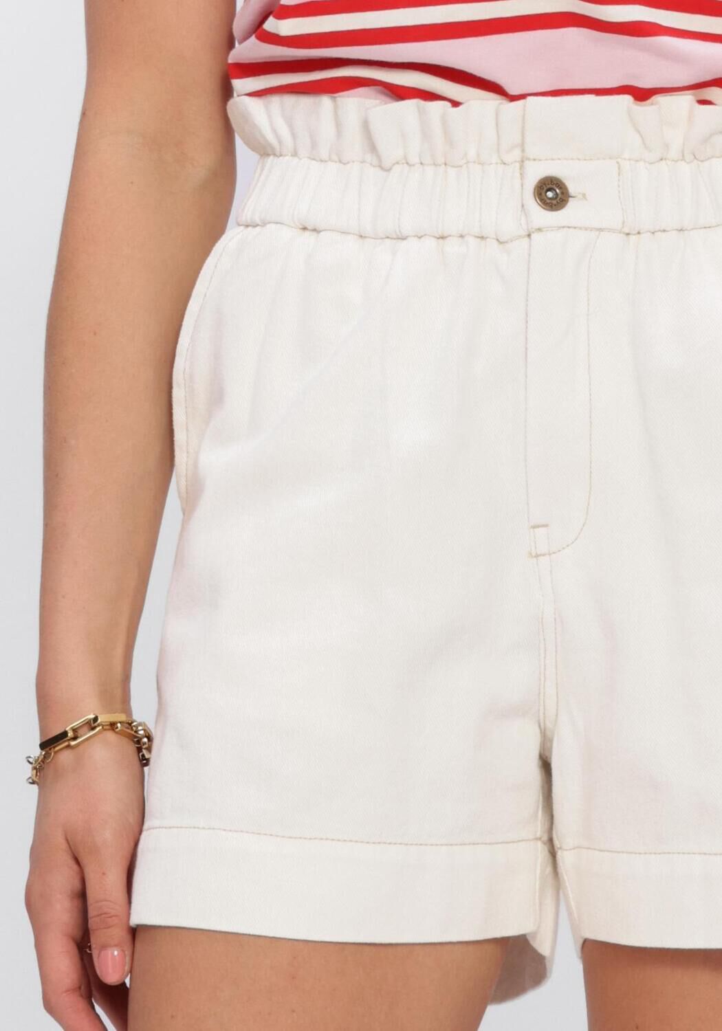 BY-BAR Pantalon courte LEON TWILL SHORT &Eacute;cru - large