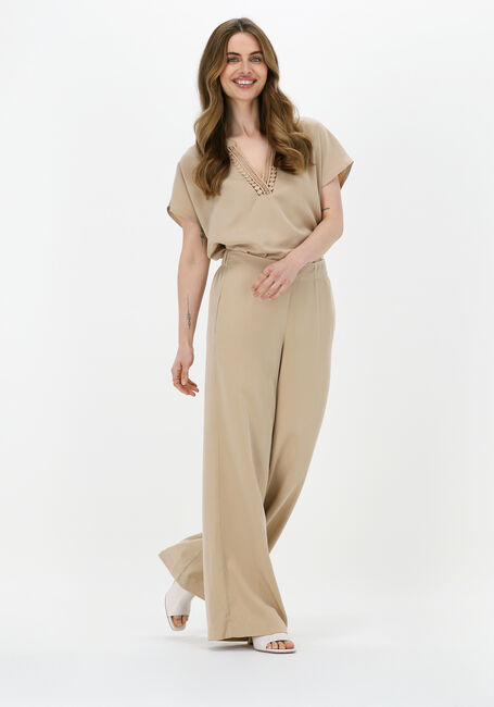 SUMMUM Pantalon large TROUSERS TENCEL en marron - large