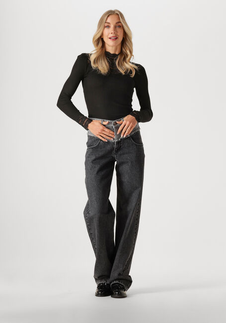 Zwarte ROSEMUNDE Tops & T-shirts SILK T-SHIRT W/ LACE - large