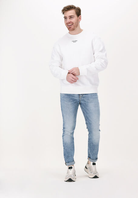 CALVIN KLEIN Chandail STACKED LOGO CREW NECK en blanc - large