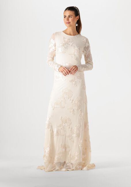 Y.A.S. YASFLOREE LS TRAIN DRESS - CELEB Mode mariage &Eacute;cru - large