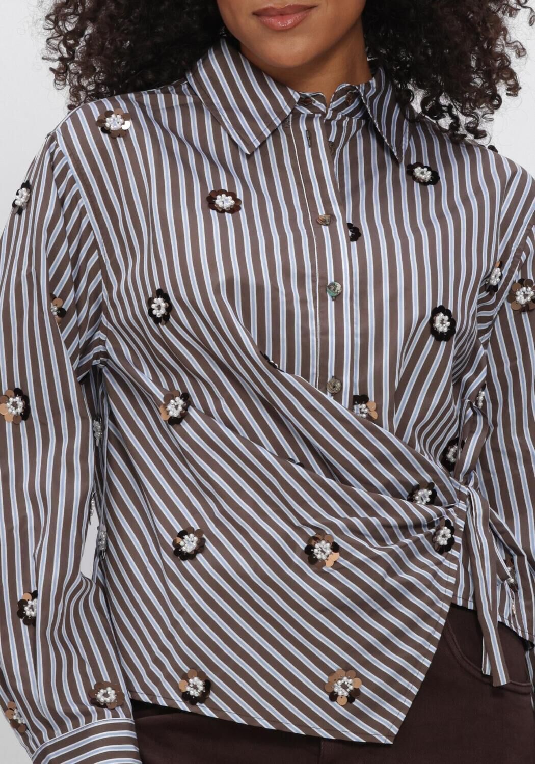 Bruine NUKUS  AMY BLOUSE STRIPE - large