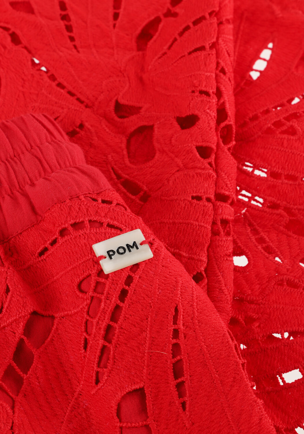 POM AMSTERDAM Pantalon large PANTS LACE BLOOM RED en rouge - large