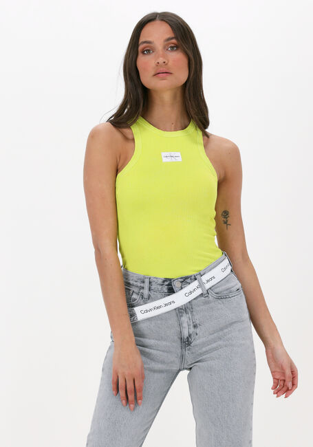 CALVIN KLEIN Haut ACID WASH RIB TANK TOP en jaune - large