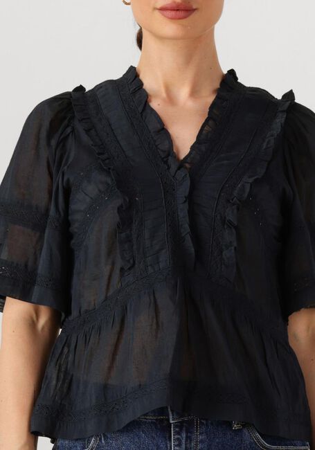 NEO NOIR EVIENNE S VOILE TOP Blouses Bleu foncé - large