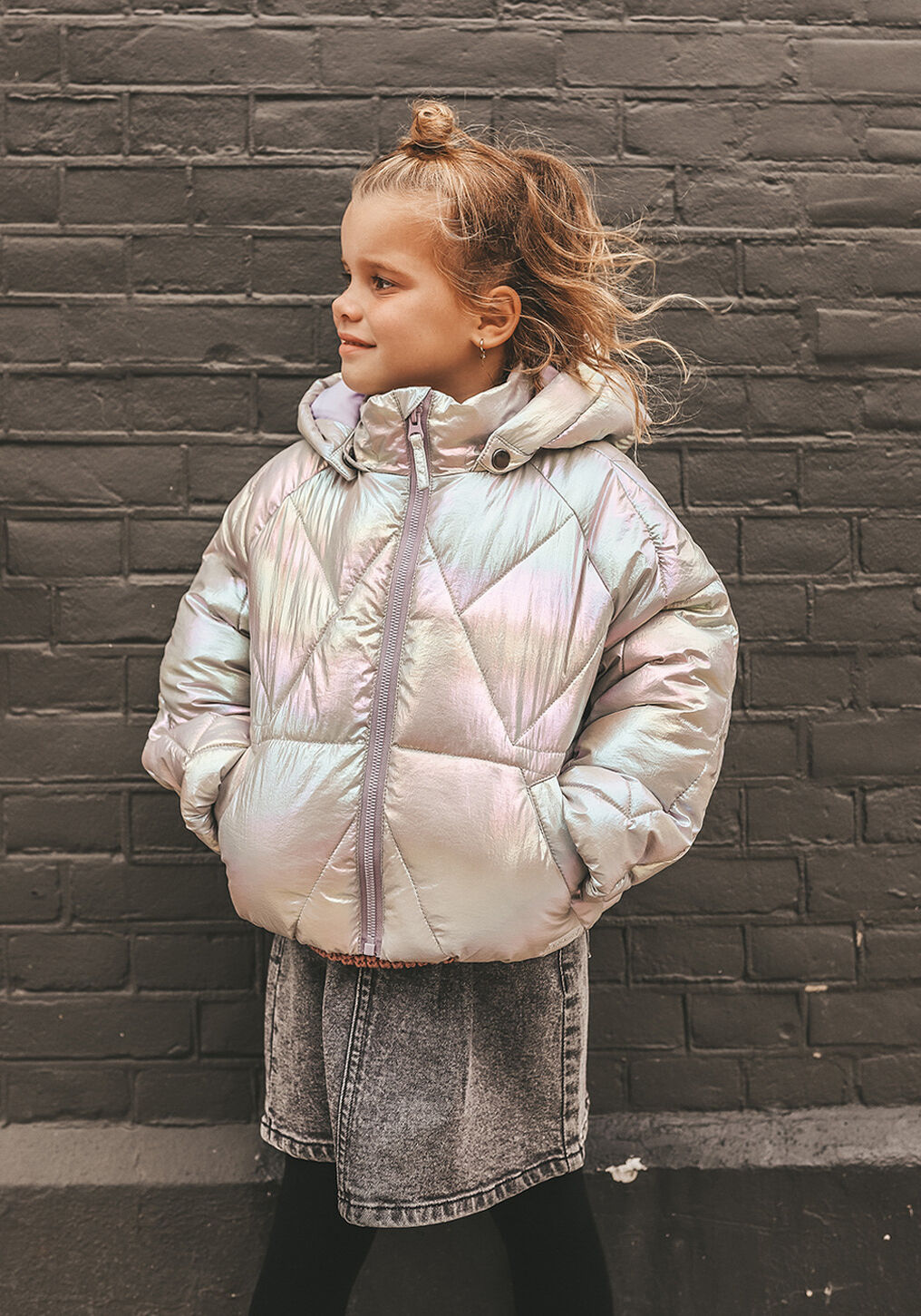 YOUR WISHES Veste matelass&eacute; OTTA PUFFER COAT en argent - large