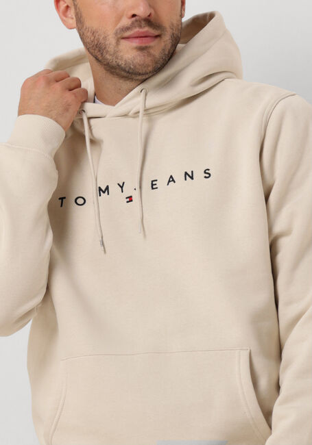 TOMMY JEANS Pull TJM REG LINEAR LOGO HOODIE EXT en beige - large