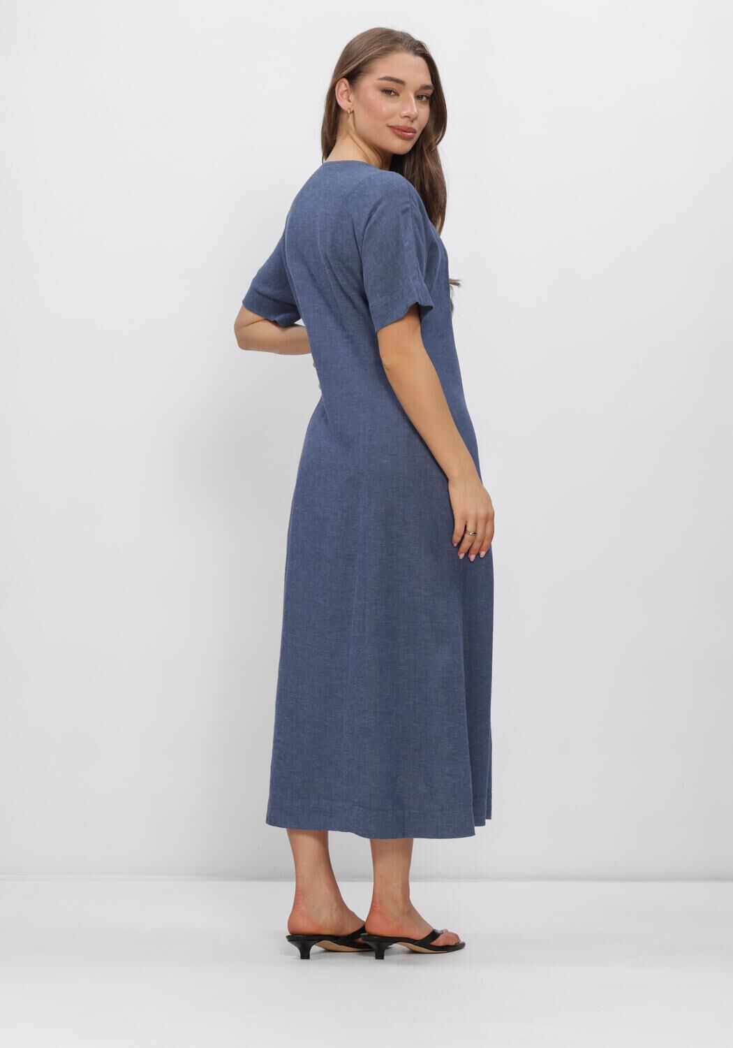 Blauwe MSCH COPENHAGEN Jurken MSCHVIANA GINIA 2/4 DRESS - large