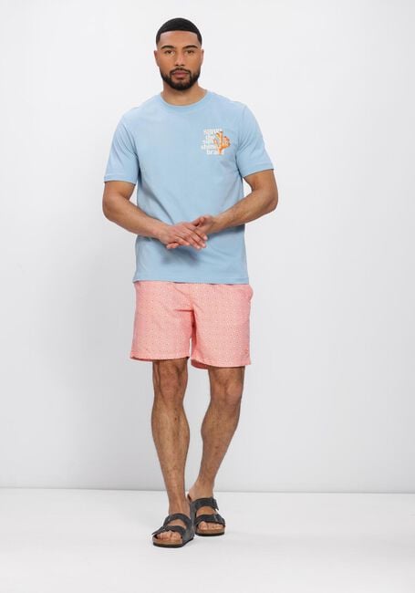 Blauwe SHIWI Polo / T-shirt LIAM REGULAR FIT PAINTED CORAL T-SHIRT - large