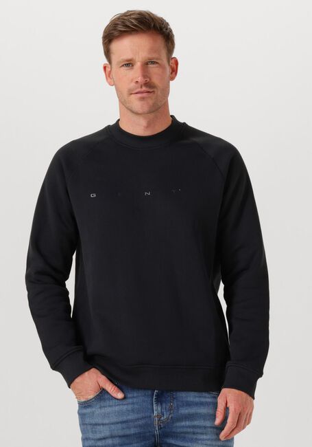 GENTI Pull BASIC LOGO SWEATER en noir - large
