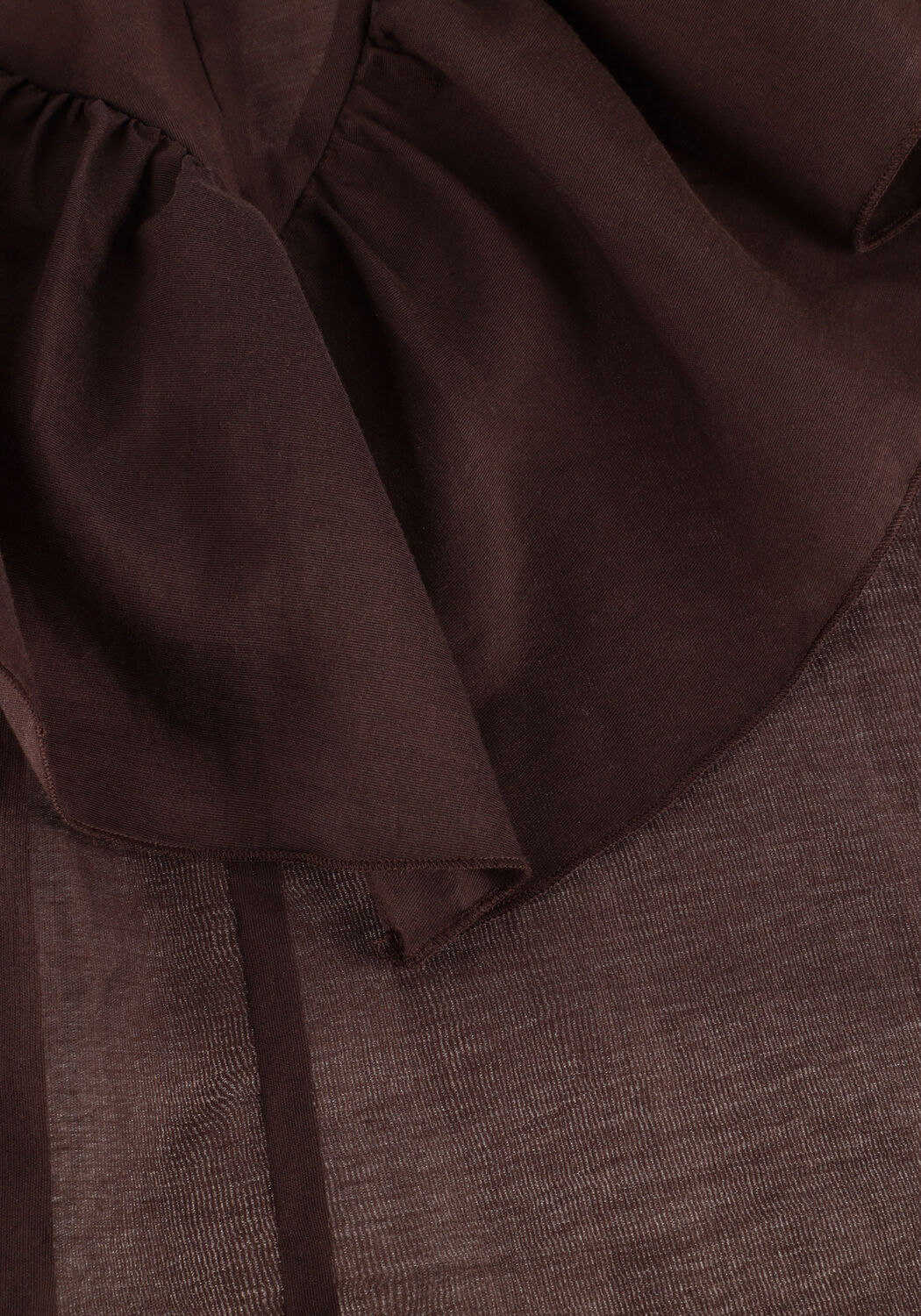 Bruine SECOND FEMALE  FRIA FRILL BLOUSE - large