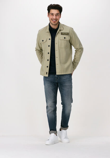 PME LEGEND Chemise décontracté LONG SLEEVE POLO RUGGED PIQUE GARMENT DYE Bleu foncé - large