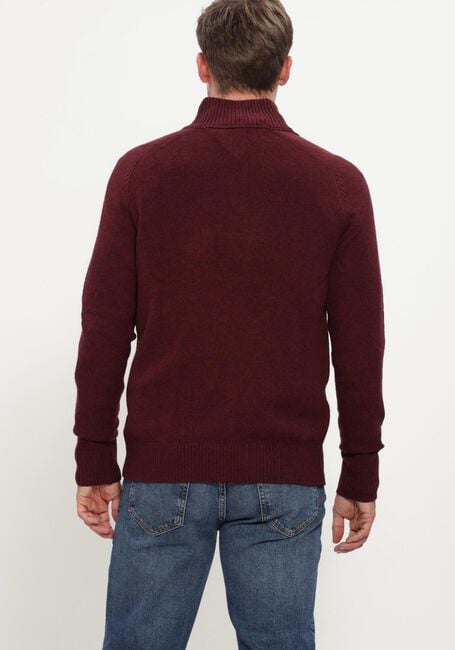 Bordeaux TOMMY HILFIGER Trui LAMBSWOOL ZIP MOCK - large