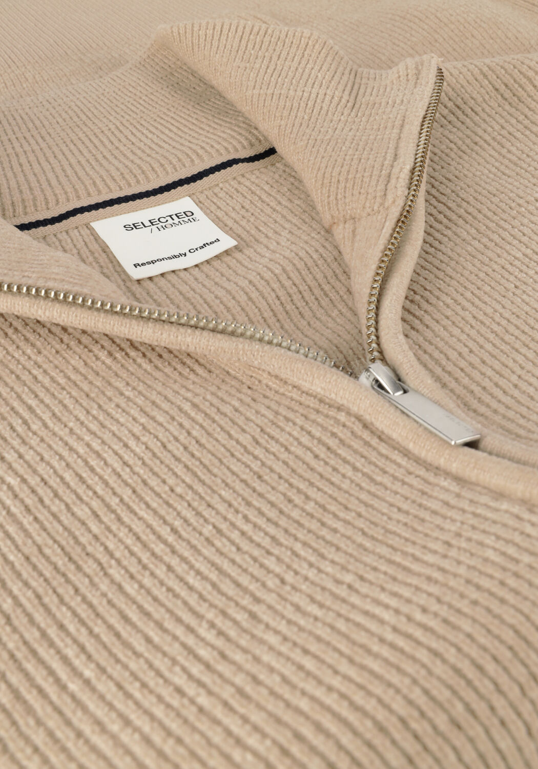 Gebroken wit SELECTED MEN Trui SLHRODNEY LS HIGH NECK HALF ZIP - large