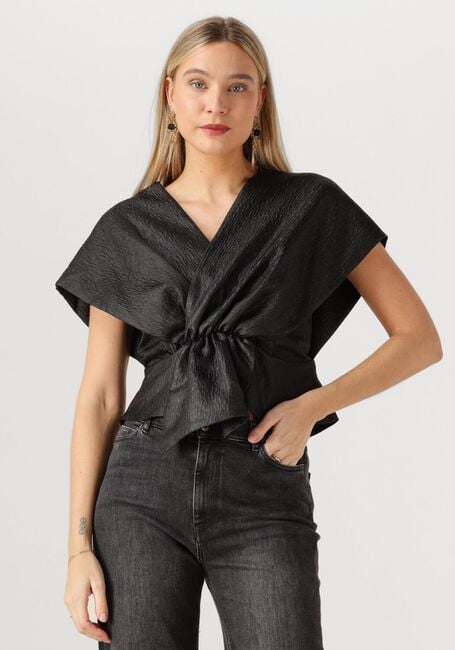 Zwarte BY-BAR Top SIMONE BUBBLE TOP - large