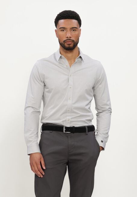 CAST IRON Chemise classique LONG SLEEVE SHIRT TWILL JERSEY Gris clair - large