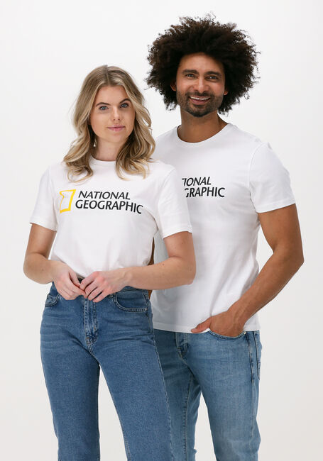 NATIONAL GEOGRAPHIC T-shirt UNISEX T-SHIRT WITH BIG LOGO en blanc - large