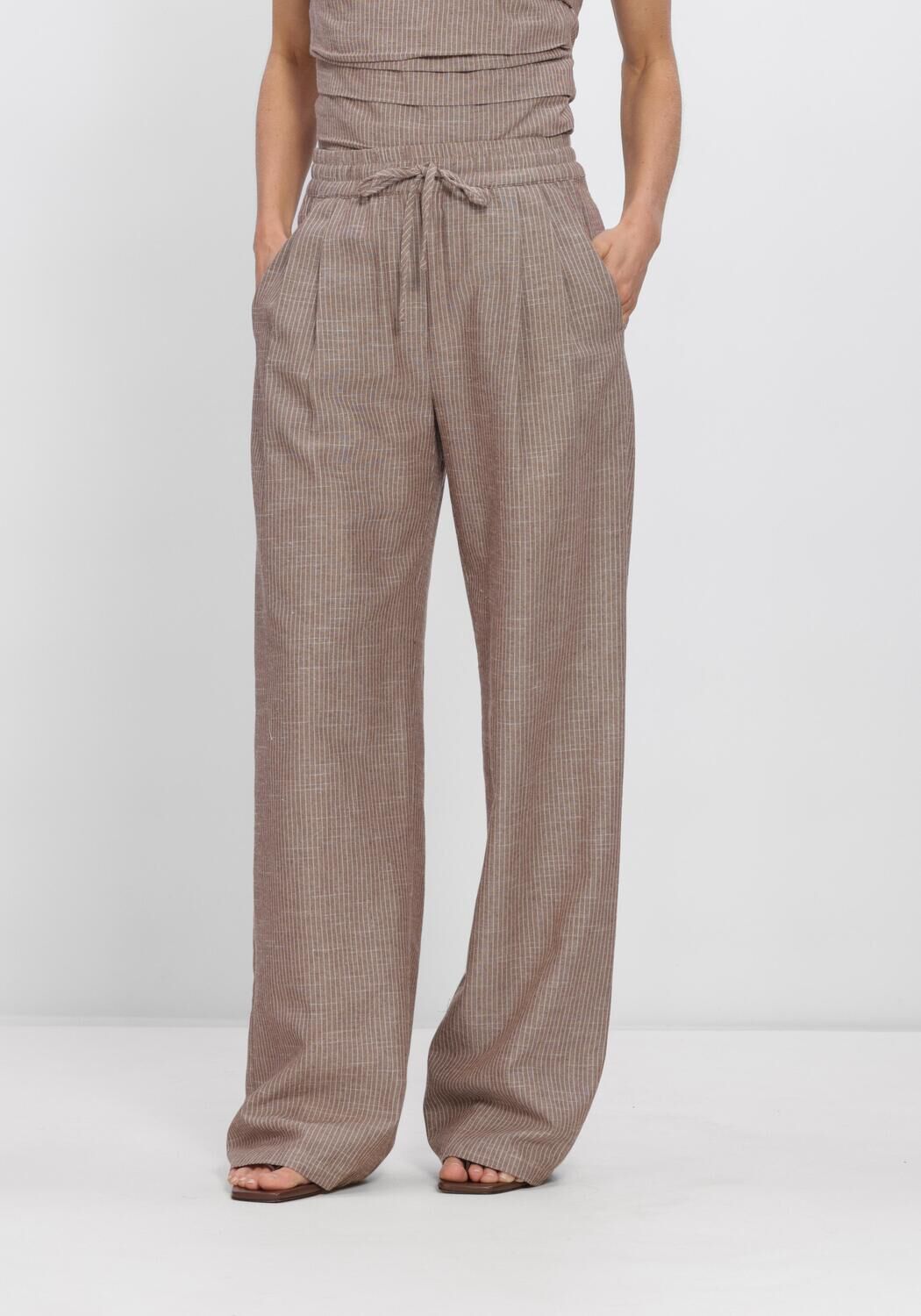 CO'COUTURE Pantalon large JIHOCC STRIPE LL PANT Sable - large