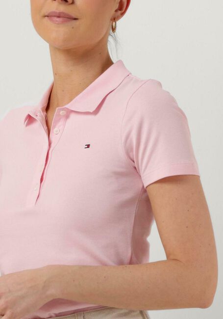 TOMMY HILFIGER Polo 1985 SLIM PIQUE POLO SS Rose clair - large