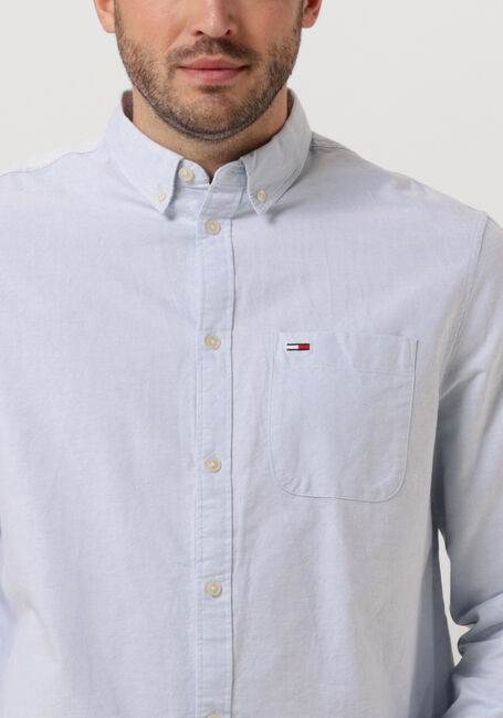 Lichtblauwe TOMMY JEANS Klassiek overhemd TJM REG OXFORD SHIRT - large