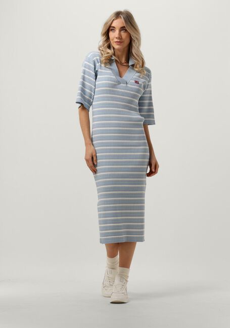 ESMÉ STUDIOS Robe midi AURA POLO DRESS KNIT Bleu clair - large
