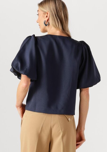 Donkerblauwe NEO NOIR  AISA DULL SATIN BLOUSE - large