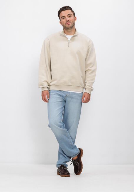 LES DEUX Chandail CREW HALF-ZIP SWEATSHIRT en beige - large