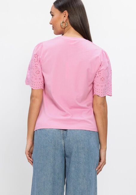 Y.A.S. T-shirt YASLEX SS TOP W. EMB SLEEVES en rose - large
