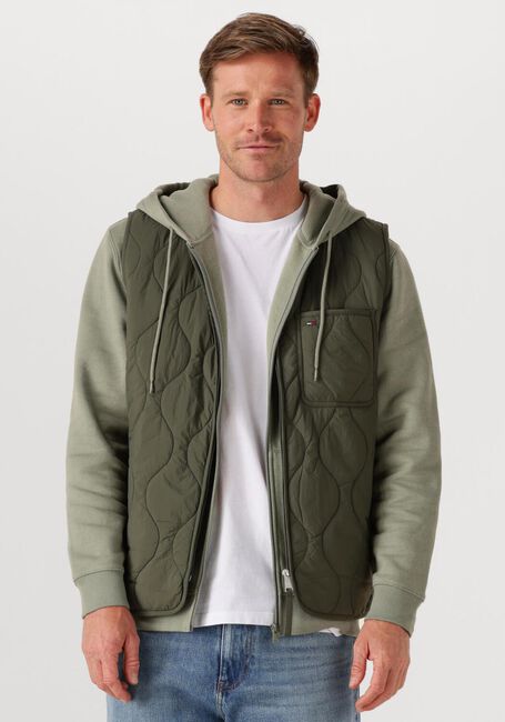 TOMMY JEANS Veste sans manches TJM QUILTED VEST EXT en vert - large