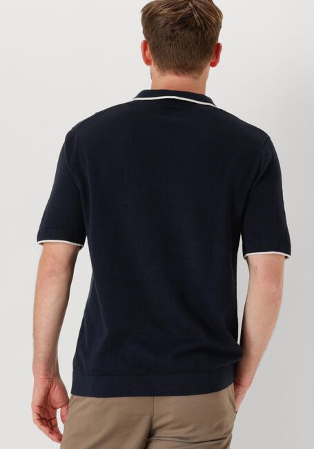 Donkerblauwe SELECTED HOMME Polo SLHFAVE SPORT ZIP SS POLO NOOS - large