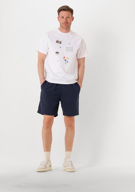 FORÉT Pantalon courte HUSH SEERSUCKER SHORT Bleu foncé - large