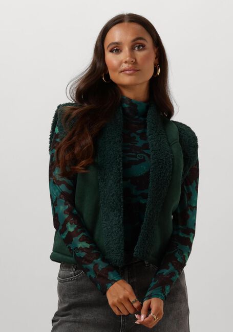 POM AMSTERDAM Gilet LAMMY TEAL GREEN en vert - large