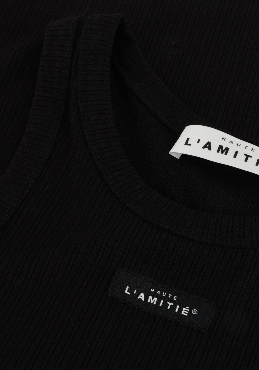 Zwarte HAUTE L'AMITI&Eacute; Top RIB BADGE TANK - large