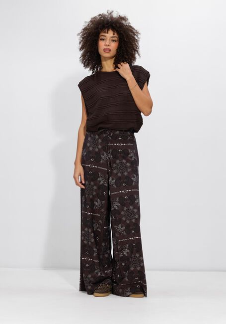 STUDIO ANNELOES Haut Leona knitted top en marron - large