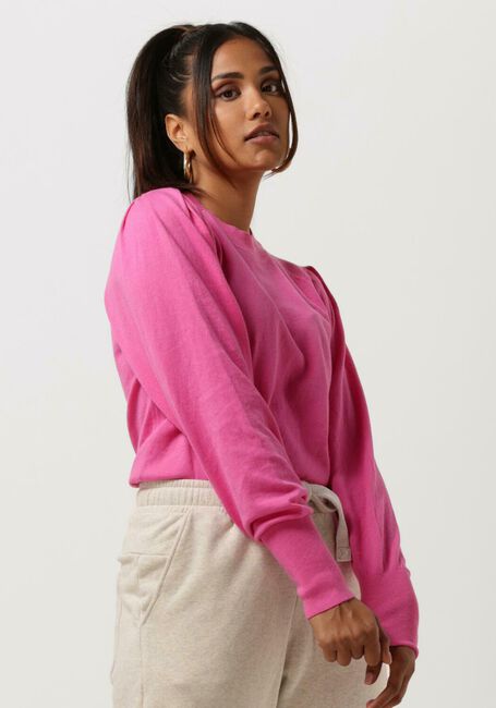 10DAYS Pull PLEATED SLEEVE KNIT SWEATER en rose - large