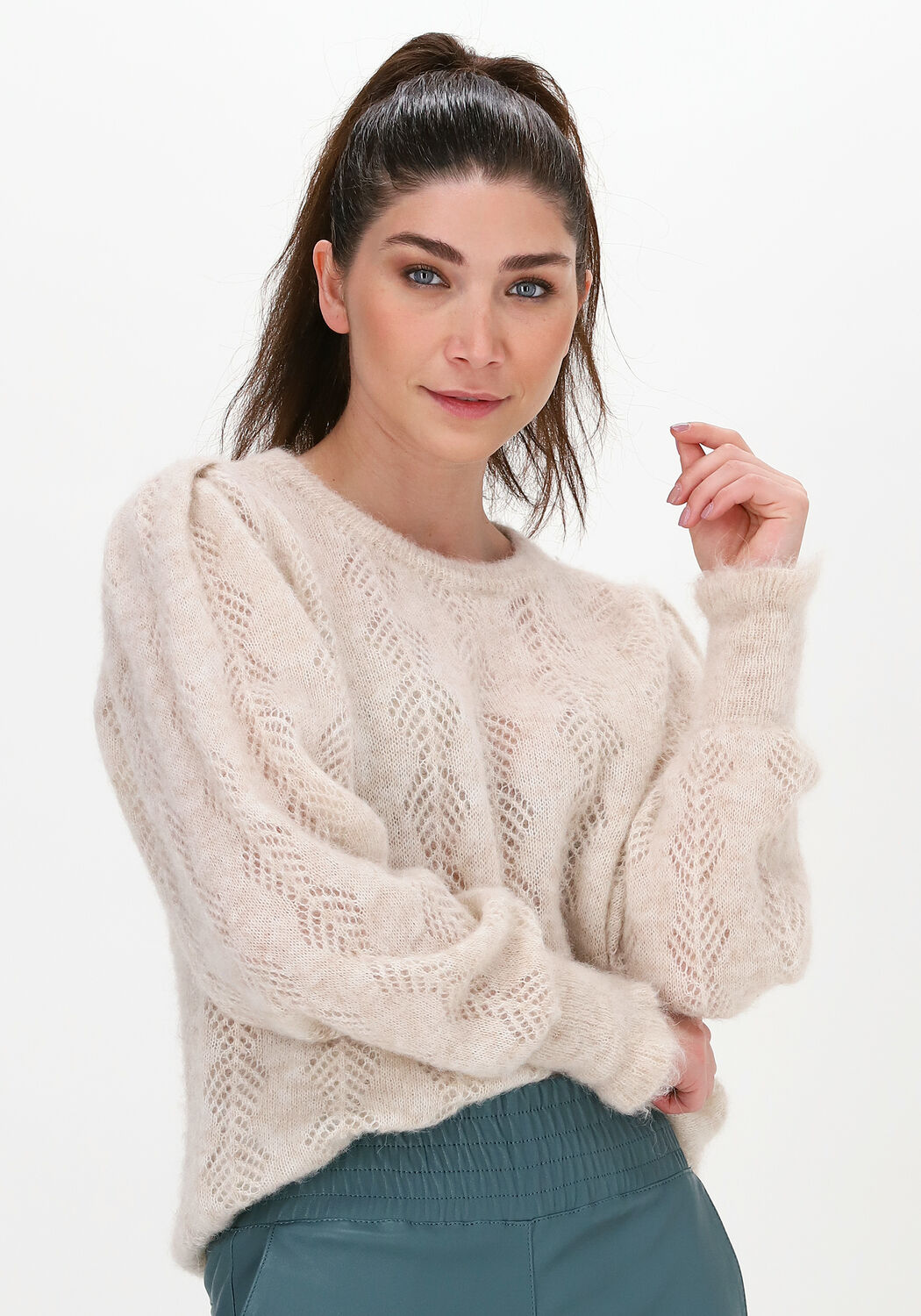 SUMMUM Pull AJOUR SWEATER FEATHER LIGHT AL en beige - large