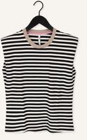 Zwarte SUMMUM T-shirt TOP SHOULDER PADS TERRY STRIPE Zwarte SUMMUM T-shirt TOP SHOULDER PADS TERRY STRIPE - medium
