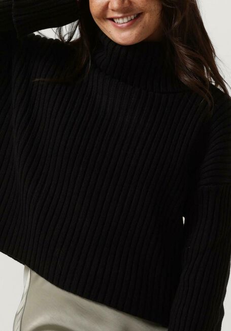 NEO NOIR Col roulé BENSON CROPPED KNIT BLOUSE en noir - large