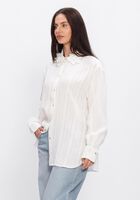 JANSEN AMSTERDAM RABIA BLOUSE SLG 783 LONG SLEEVE LACE FLOWERS AT COLLAR Blouses en blanc