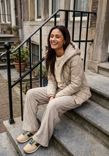Beige MOSCOW Gewatteerde jas 11-08-YASMIN - large