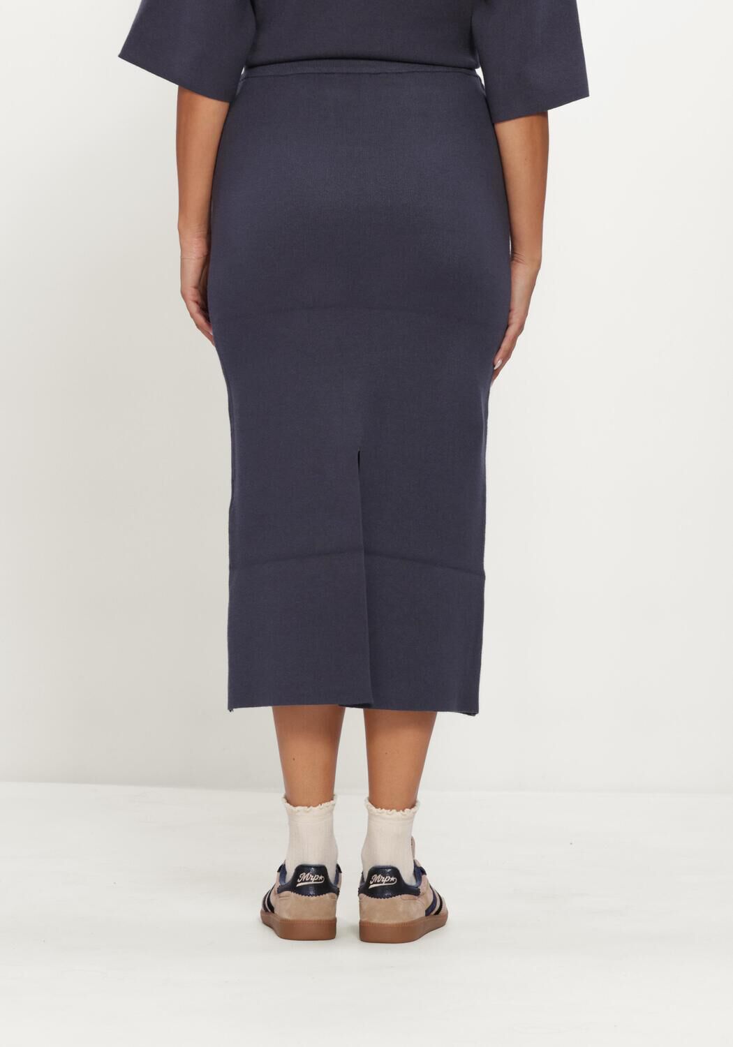 Donkergrijze MSCH COPENHAGEN Midirok MSCHAGATHA EAST HW SKIRT - large