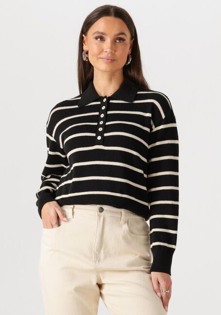 MODSTRÖM Pull MALVAMD STRIPE POLO en noir - large