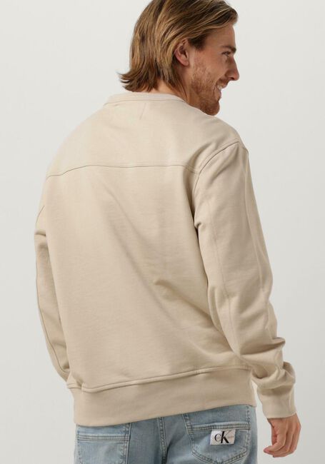 CALVIN KLEIN Chandail MONOLOGO WASHED CREW NECK en beige - large