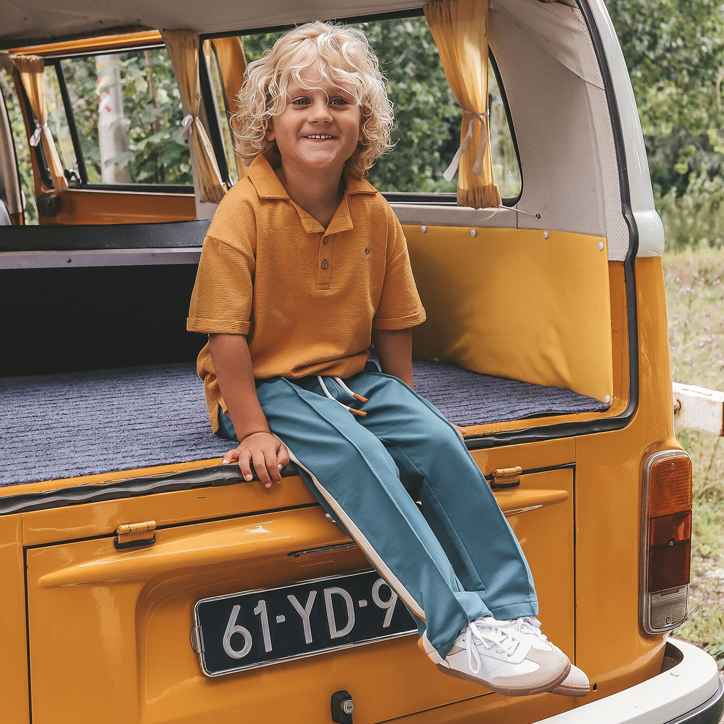 Blauwe YOUR WISHES Joggingbroek SOLID STRAIGHT JOGGER - large