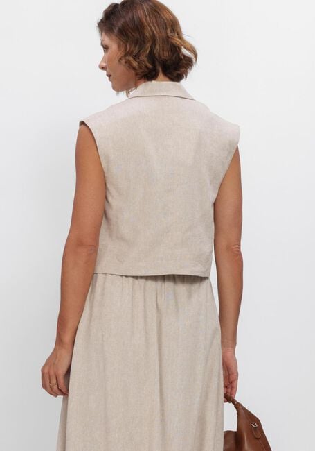 Beige Y.A.S. Gilet YASUSUMA SHORT LINEN BLEND WAISTCOAT - large