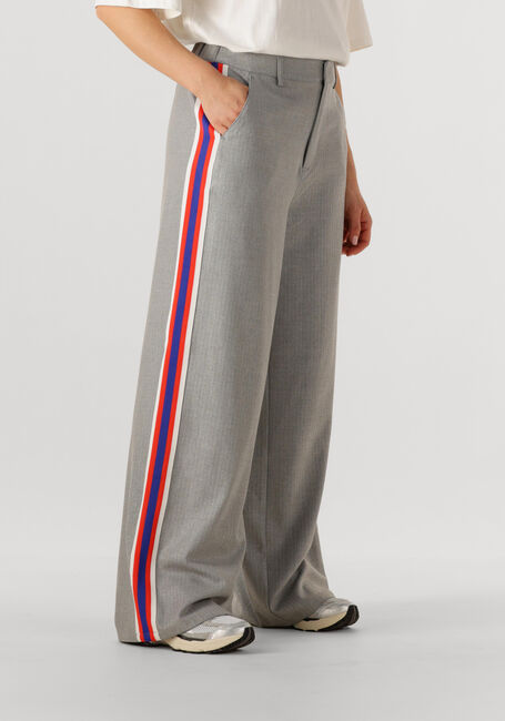 Grijze ALIX THE LABEL Wijde broek LADIES WOVEN COATED HERRINGBONE PANTS - large