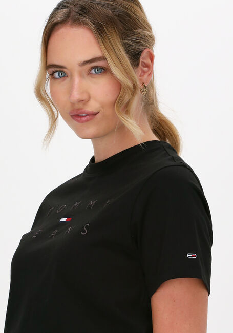 TOMMY JEANS Haut TJW CROP DRAWCORD TONAL 3 TEE en noir - large