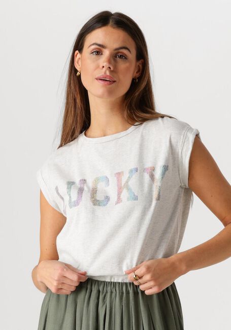 Lichtgrijze BY-BAR Top THELMA LUCKY RAINBOW TOP - large
